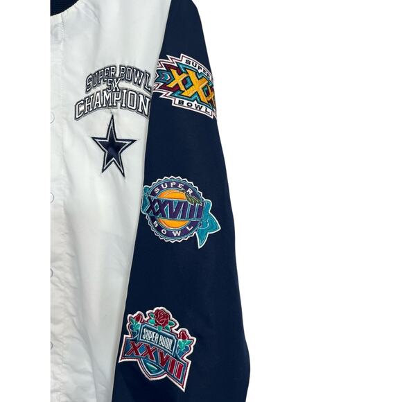 Dallas Cowboys Men's 5x Championship Jacket Super Bowl Chalkline Style - Large - Picture 3 of 8